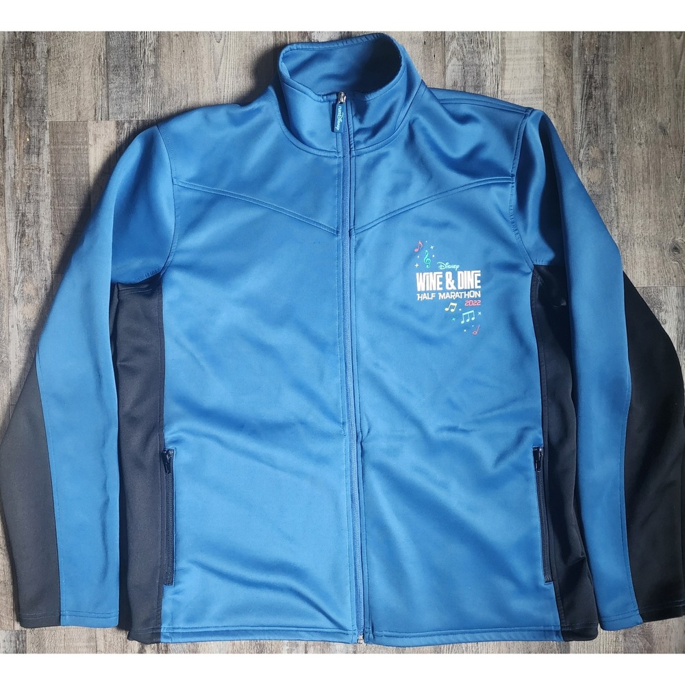Disney Jacket Mens XL Blue Wine & Dine Half Marathon 2022 Soul Joe Gardner Zip